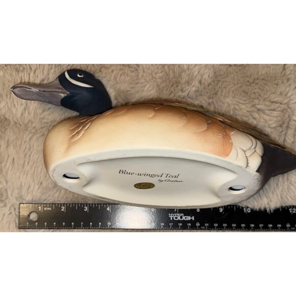 Andrea by Sadek Blue-Winged Teal Duck Figurine Decoy 12” Hand Painted Vintage - Picture 6 of 8